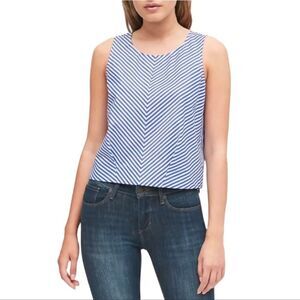 Banana Republic Stripe Poplin Cropped Shell Top Size SP
